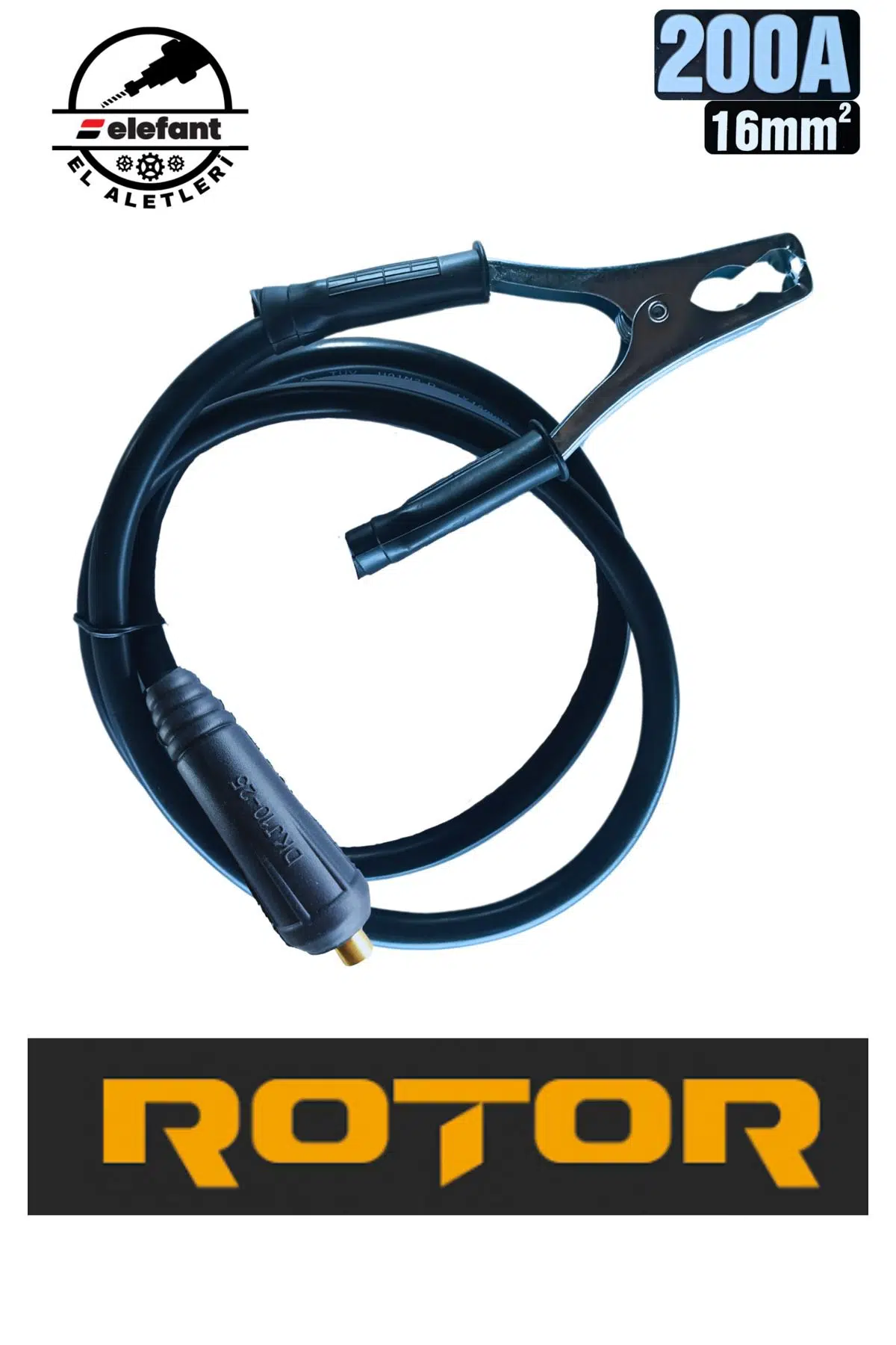 Kaynak Şase Pensesi 16mm2, 200a, 130 Cm Kablolu Topraklama 