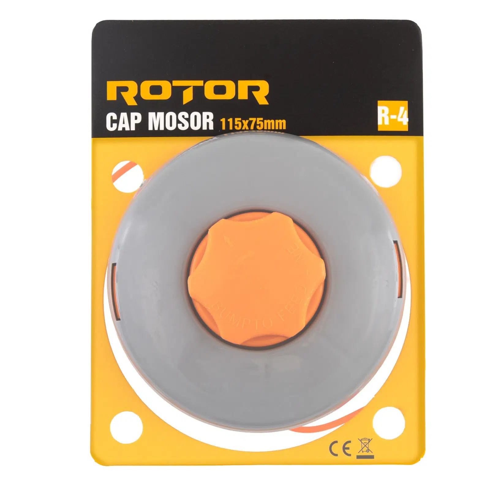 ROTOR R-4 Motorlu Tırpan Otomat'k Misina Başlığı 115x75 mm – 2,4 mm x 2 m Misinalı