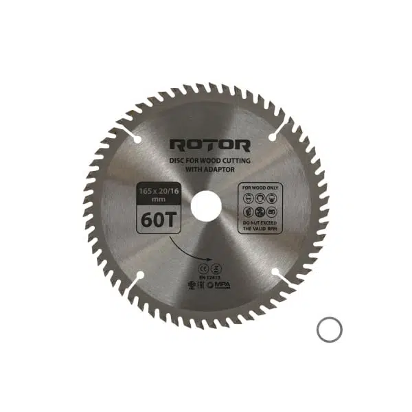Ahşap kesme diski ROTOR 165*20/16 adaptörlü 60T