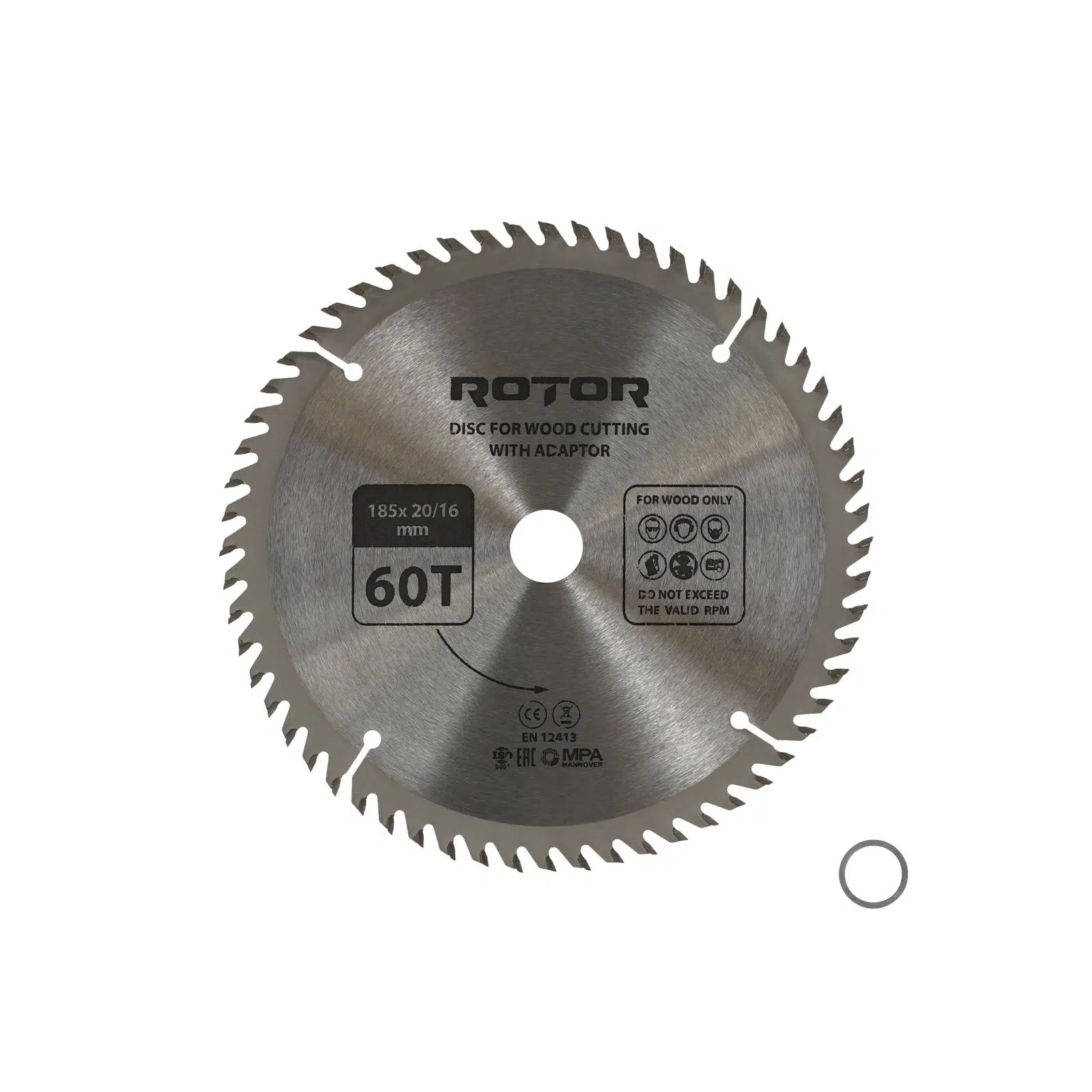 Ahşap kesme diski ROTOR 185*20/16 adaptörlü 60T