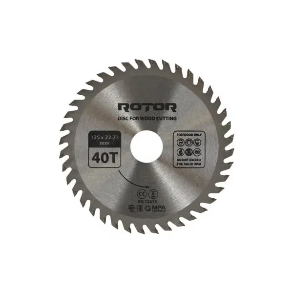 Daire Testere Bıçağı ROTOR 125*22,23 40T Ahşap kesme diski 