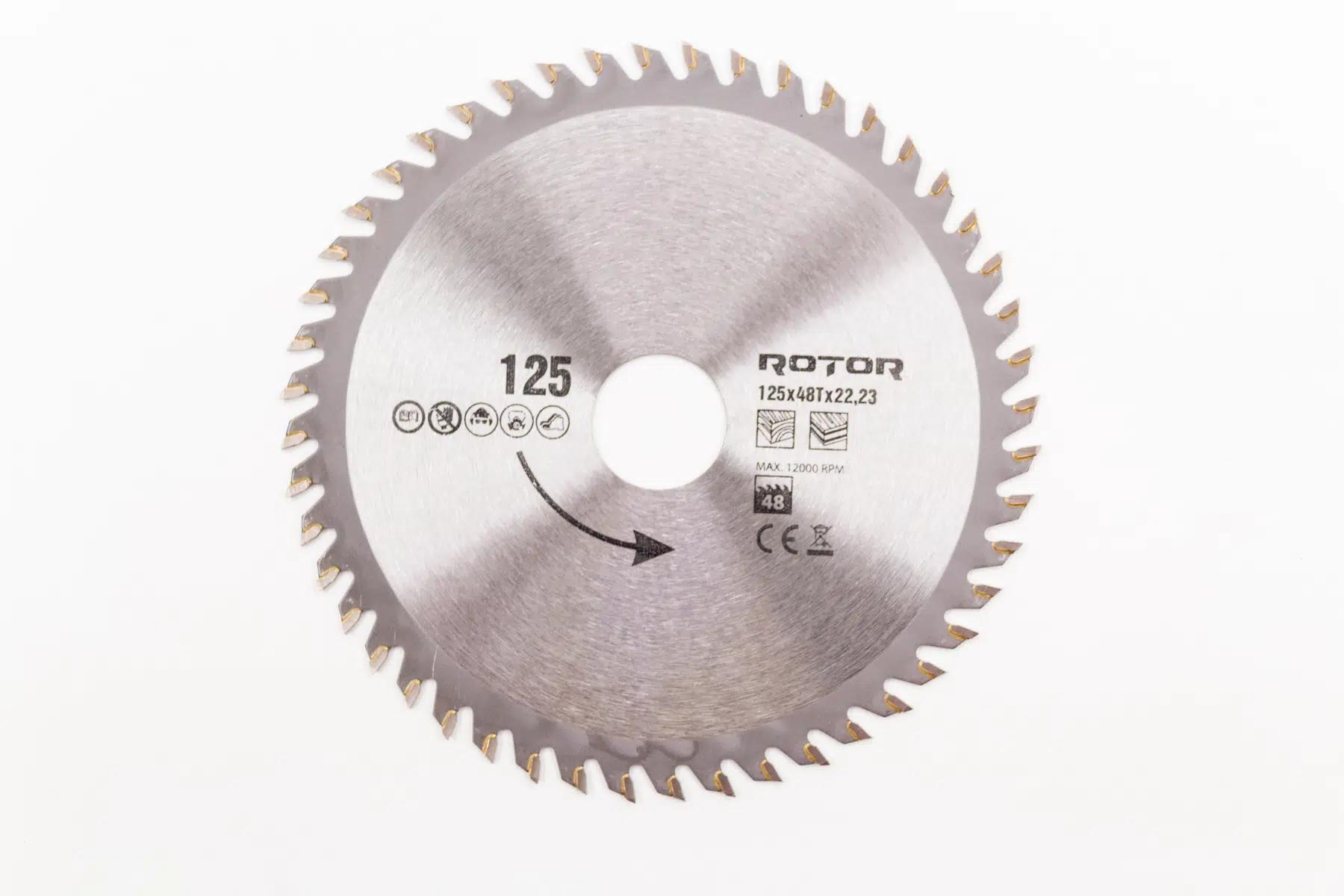 Daire Testere Bıçağı ROTOR 125*22,23 48T Ahşap kesme diski 