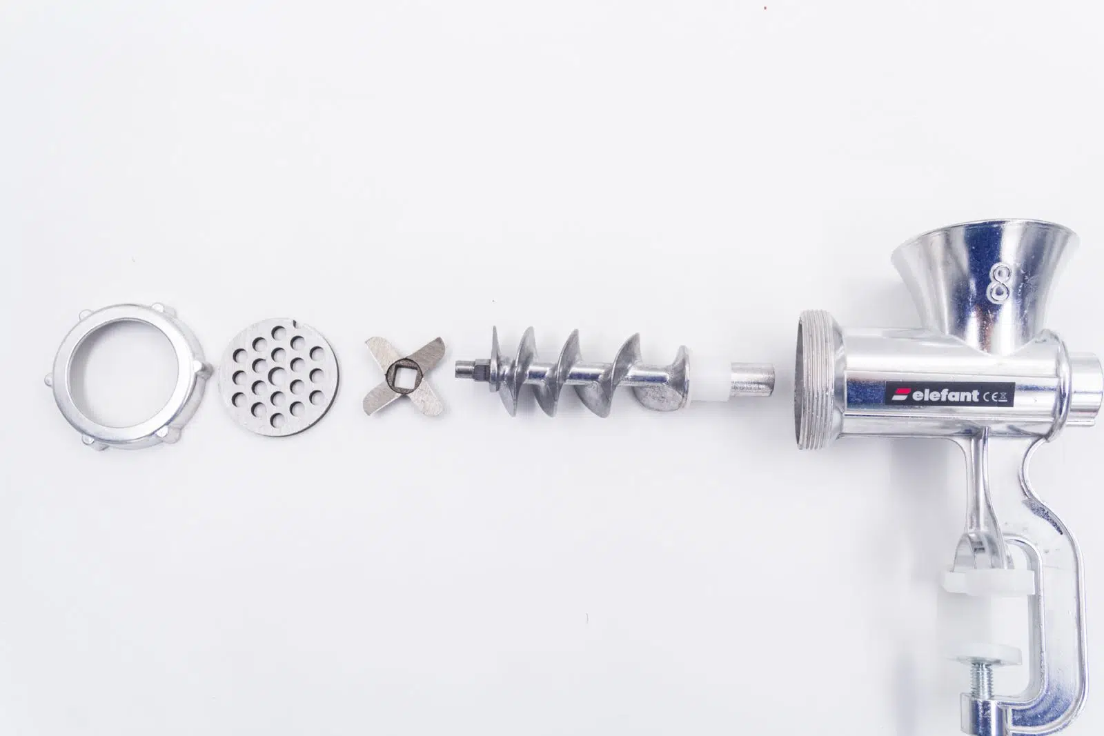 ELEFANT TB-1 Manuel ET Kıyma Makinesi (No 8) katı alüminyum