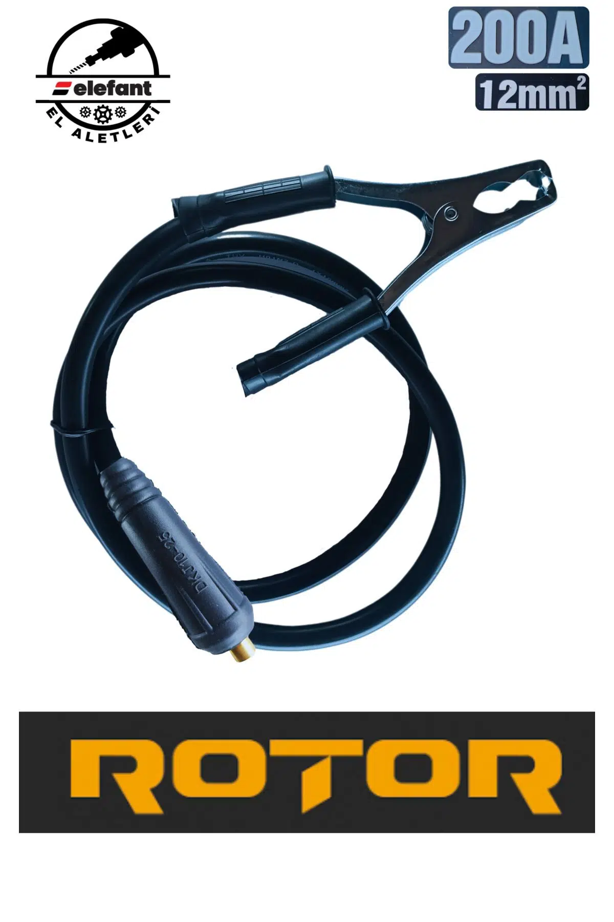 Kablolu Topraklama Kaynak Şase Pensesi, Kablo Takım: 12mm2, 200a, 130 Cm