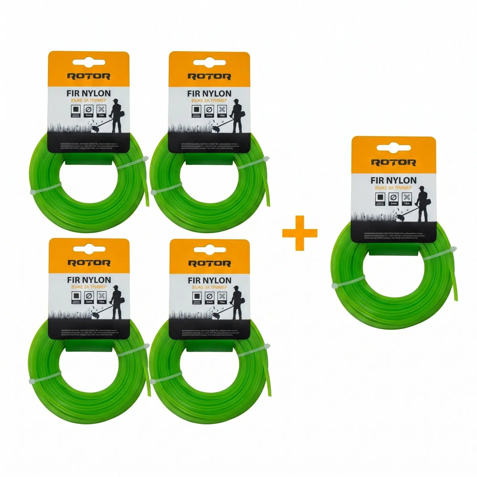 5'li Set – Kare Motorlu Tırpan Misinası 2,0 mm x 15 m 