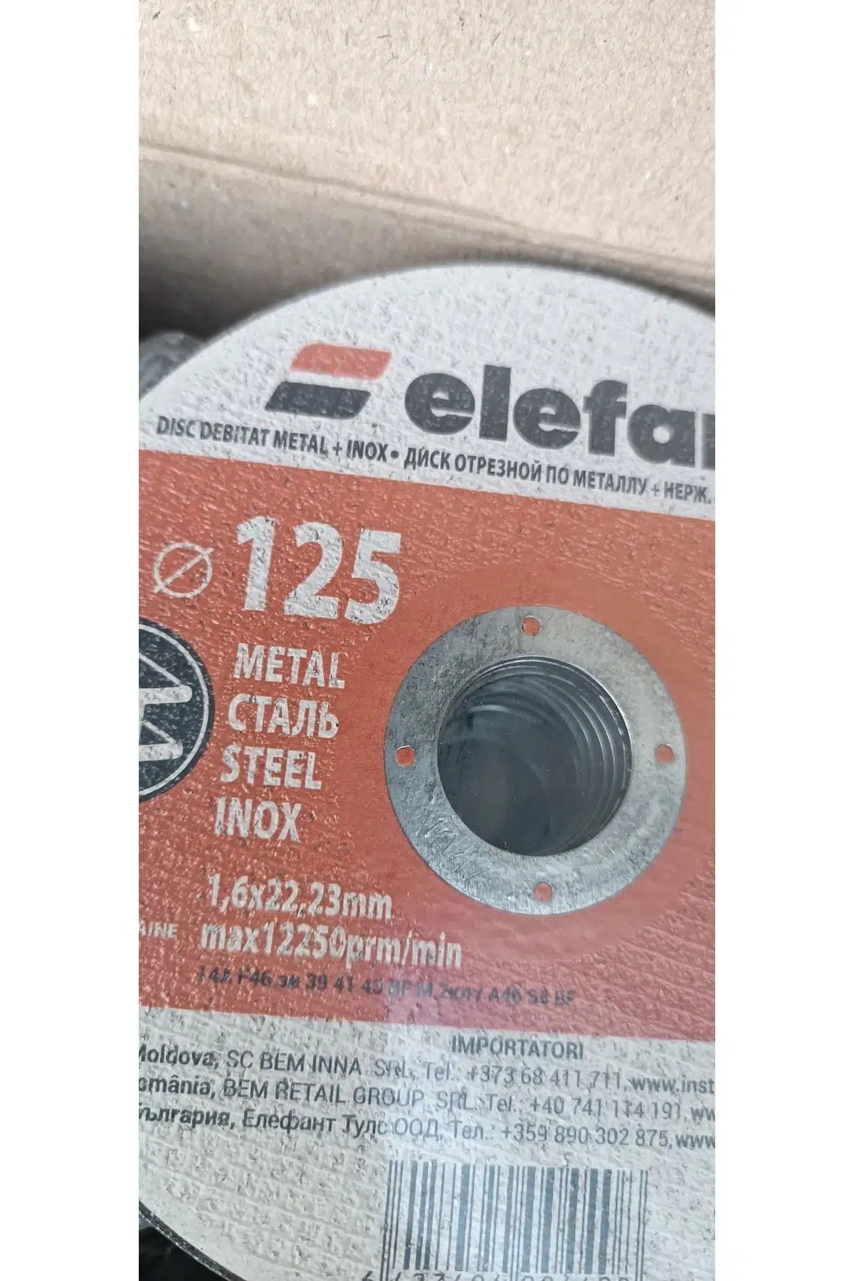 Metal için Düz Kesme Disk Taşı (İnox) 125*1.6*22.23 (Pakette 20 adet)