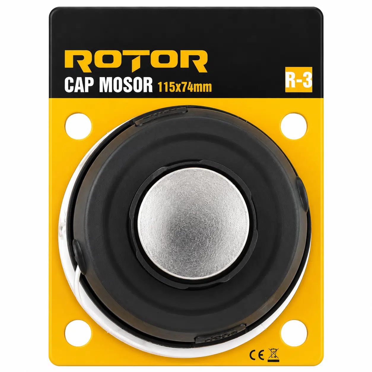 ROTOR R-3 Motorlu Tırpan Misina Başlığı 115x74 mm – 2,4 mm x 2 m Misinalı