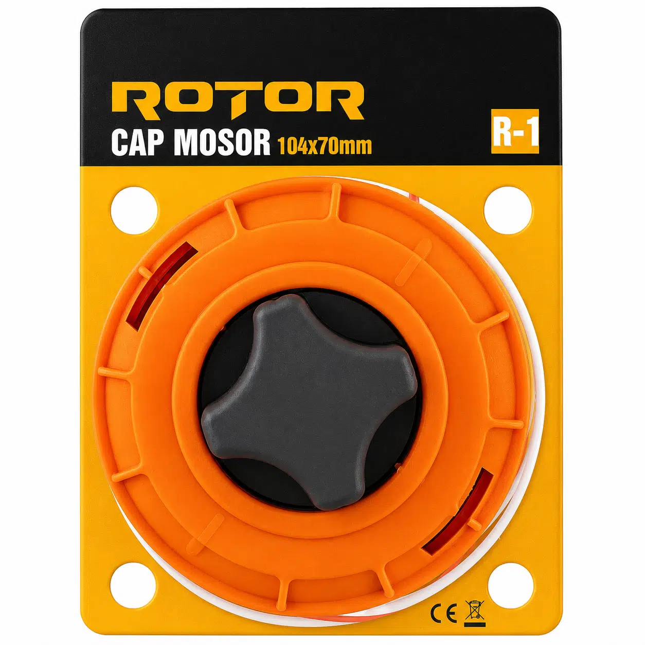ROTOR R-1 Motorlu Tırpan Misina Başlığı 104x70 mm – 2,4 mm x 2 m Misinalı