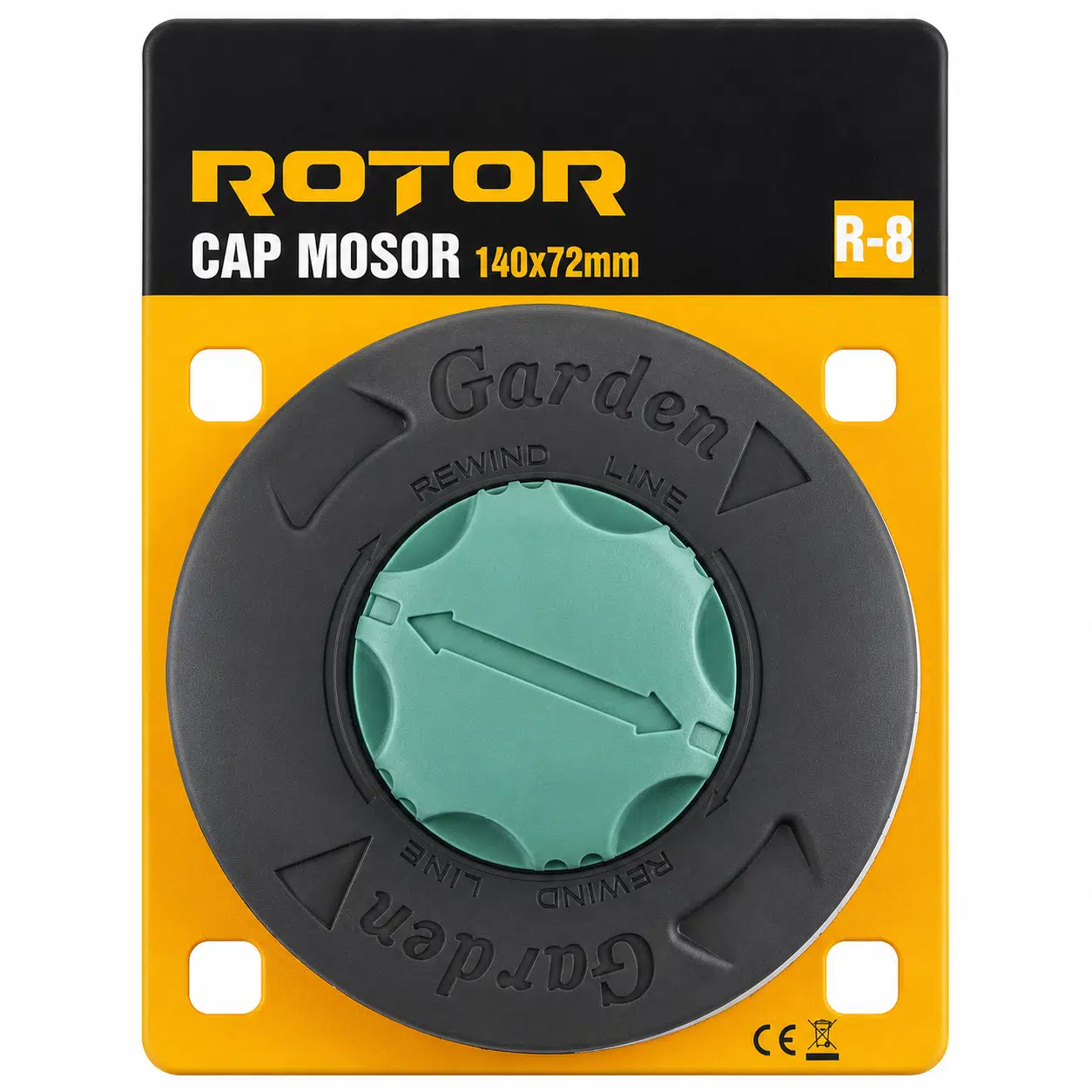ROTOR R-8 Motorlu Tırpan Misina Başlığı 140x72 mm – 2.4 mm x 2 m Misinalı